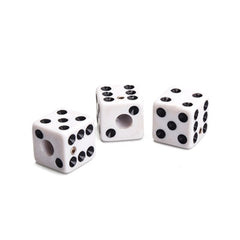 White Dice Knobs 3 Pack