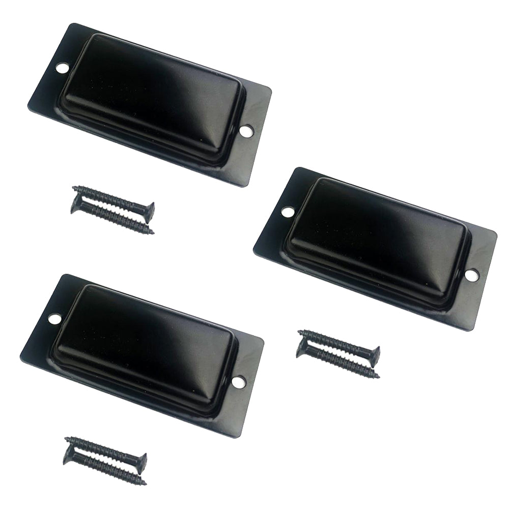 MGB Micro Pup Cover Aluminum Stamped Plated Black | 3/4 String | 3-Pack Bundle