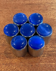 Blue Cat's Eye over Chrome knob